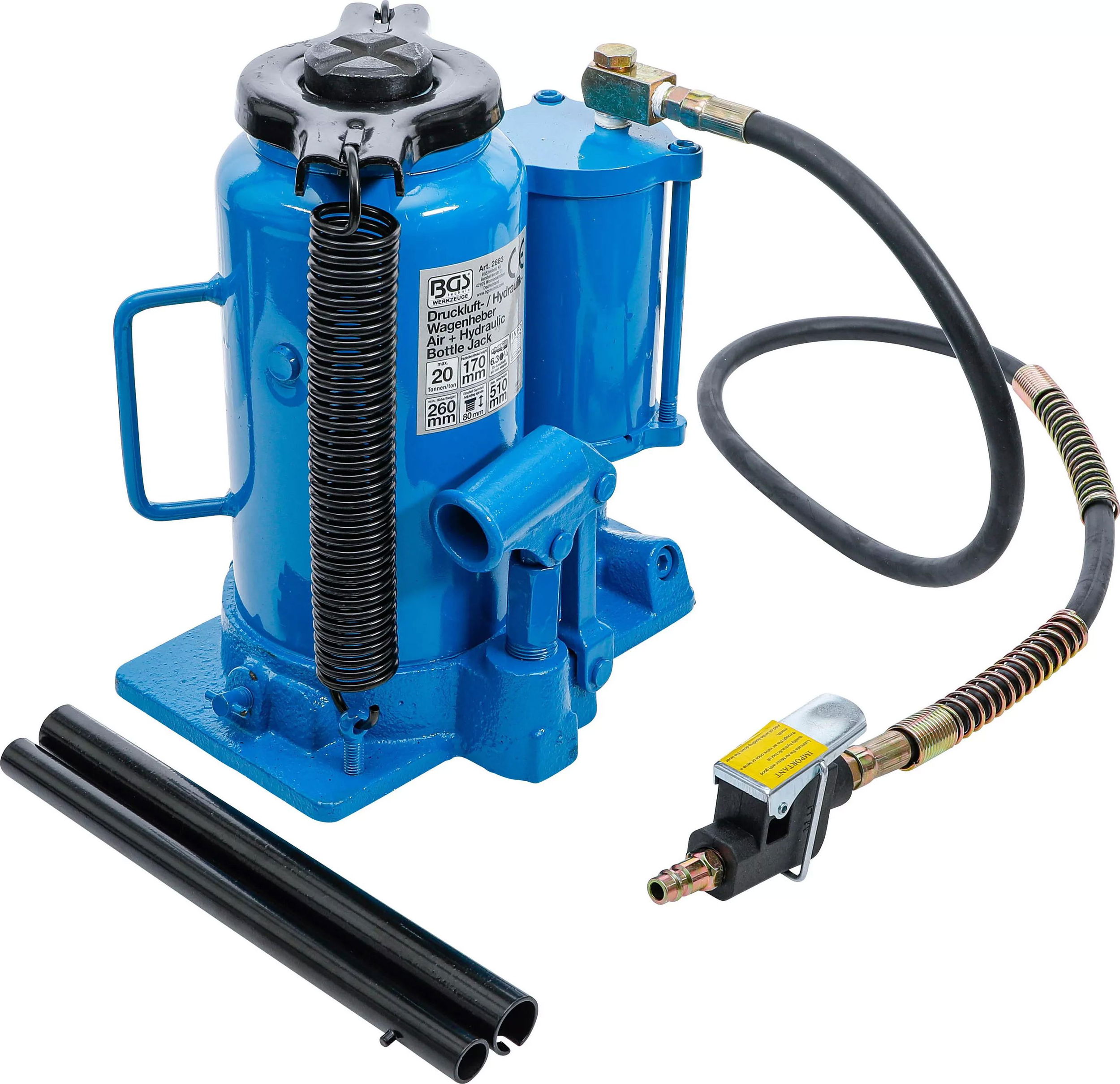 BGS Technic 9-2883 hidro-pneumatikus palack emelő, 20 t termék fő termékképe